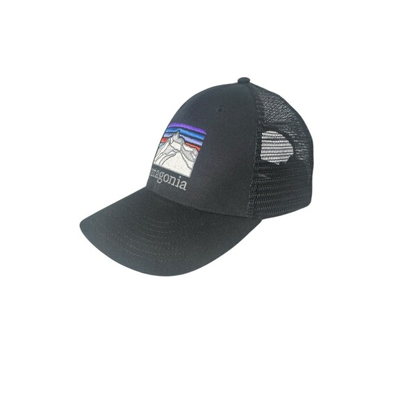 EUC Patagonia Mesh Canvas Patch Mountains Logo Formed Bill netplus Trucker Hat - Picture 3 of 15